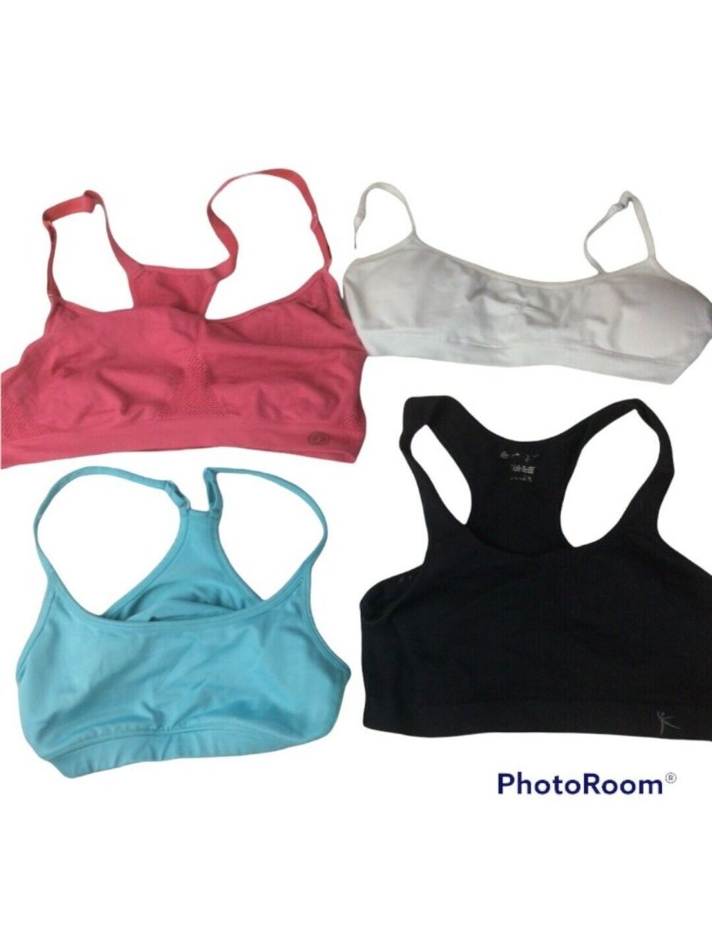 *** SALE *** Lot of 4 WOMENS SPORTS BRAS TOP GYM SHIRT SZ S Med Danskin, Hanes